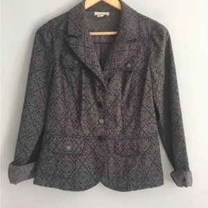 Ann Taylor Loft Gray Jacquard Patterned Blazer 6